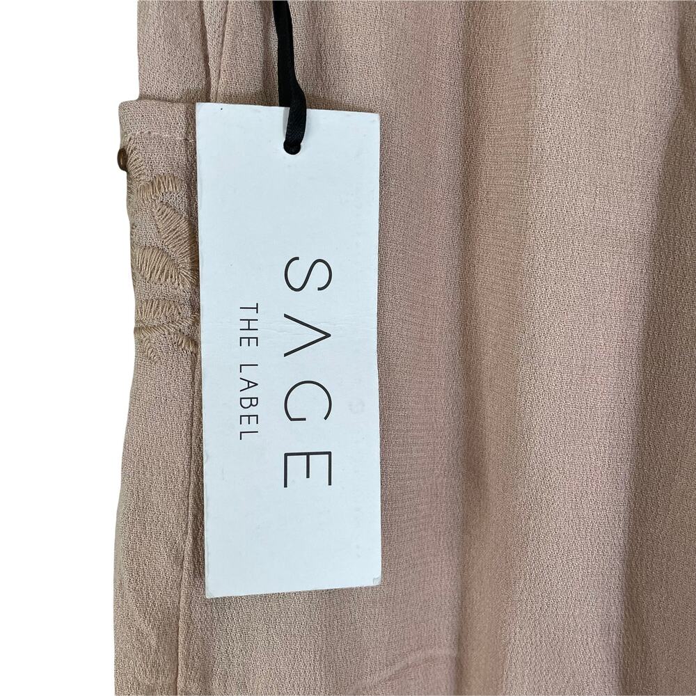 NWT Sage the Label Wide Leg In the Pines Palazzo Pants Tan S Minimalist Festival - Picture 9 of 12